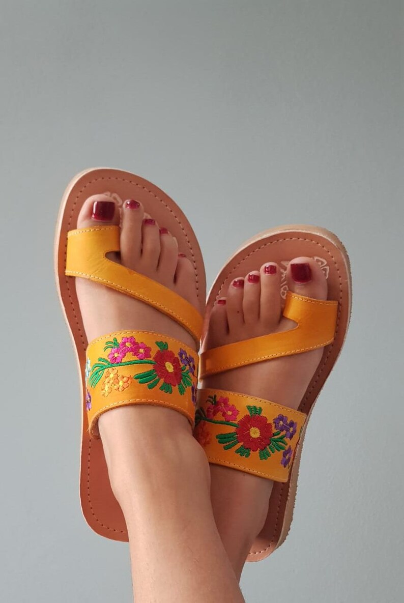 mexican flower sandals