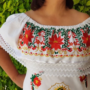 Virgen Guadalupe Dress off the Shoulder White Mexican Dress - Etsy