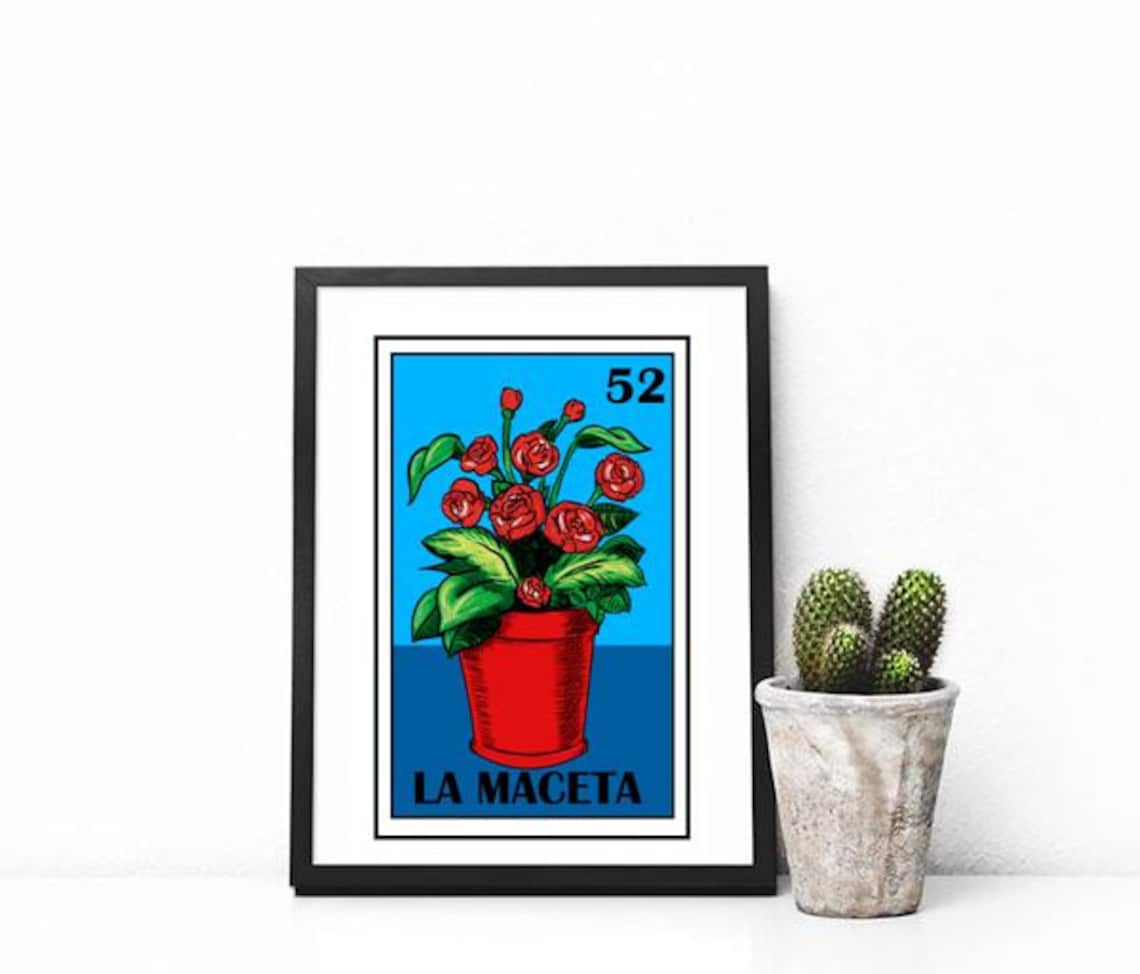 Mexican loteria La Maceta loteria La rosa loteria Como la | Etsy
