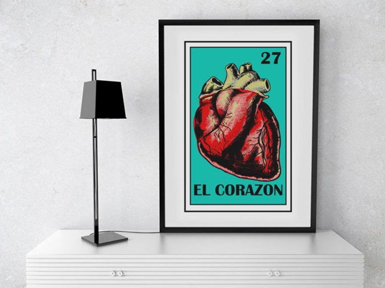 El Corazon Loteria Card Mexican Loteria Printable Mexican