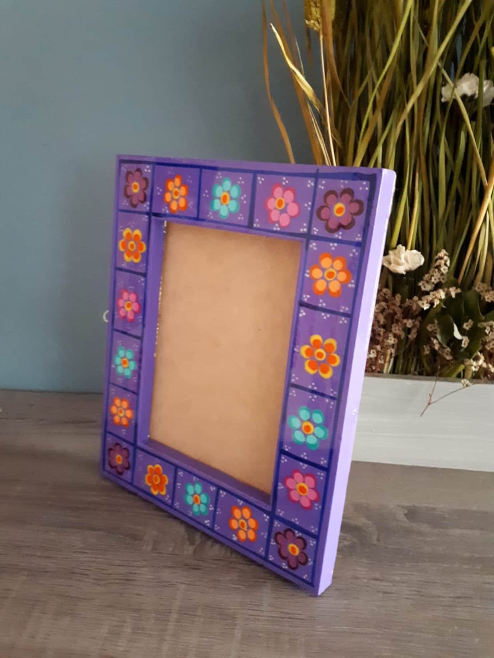 Mexican Photo Frame Purple Flower Photo Frame Mexico Family Etsy