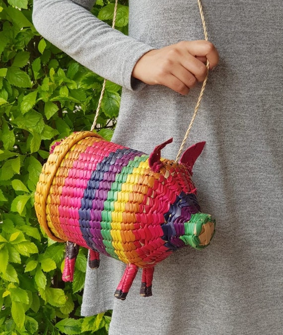 Pig straw bag hotsell
