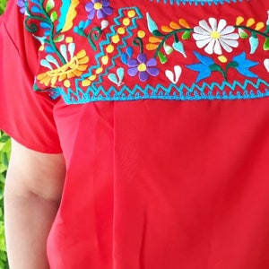 Mexican Red Blouse All Sizes Mexican Shirt Plus Size Mexican - Etsy