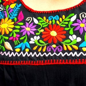 Mexican Embroidery Blouse, Mexican Black Plus Size Blouse, Mexican ...