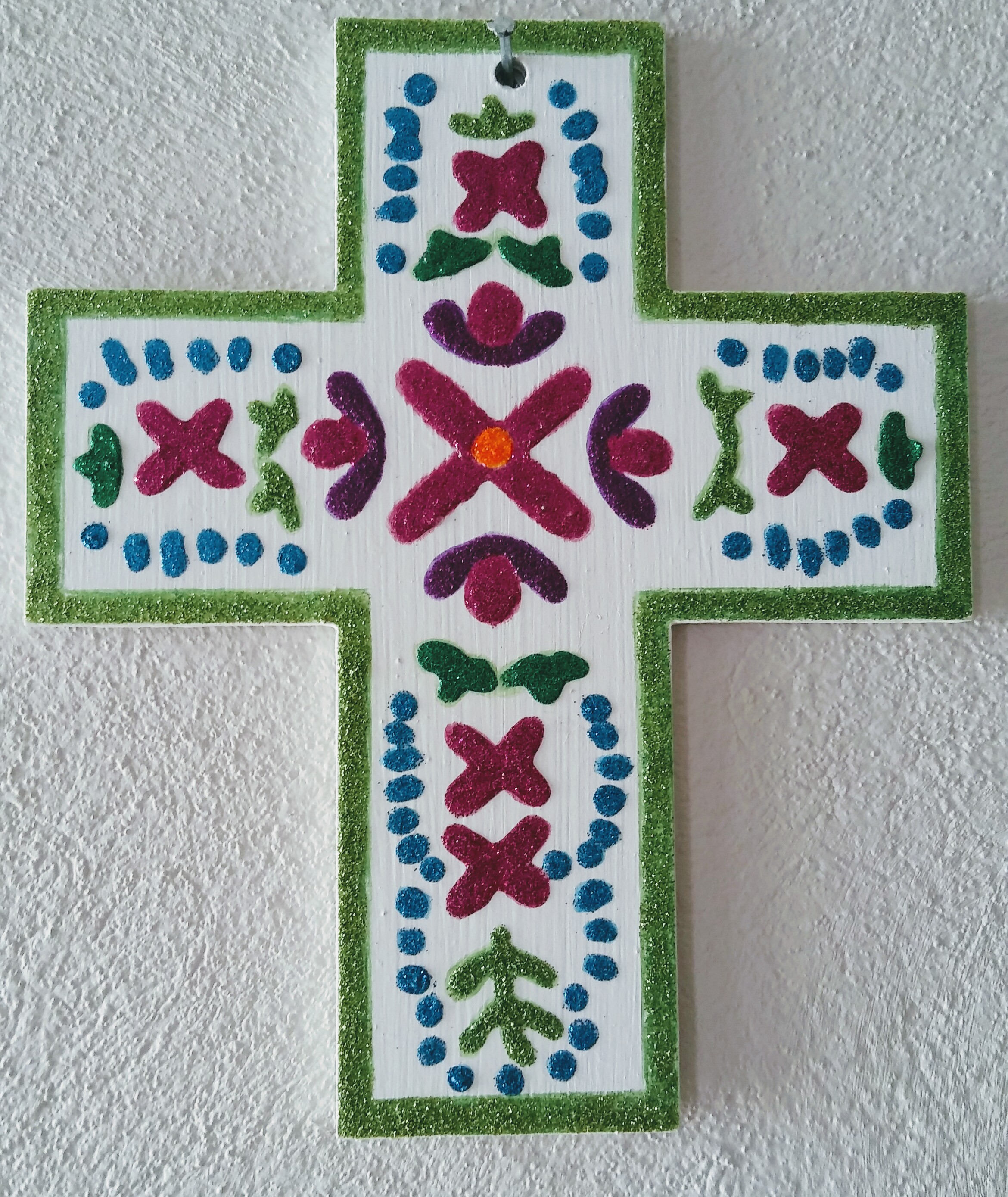 Mexican Wood Cross Holy Wall Cross Mexican Religious Art Etsy