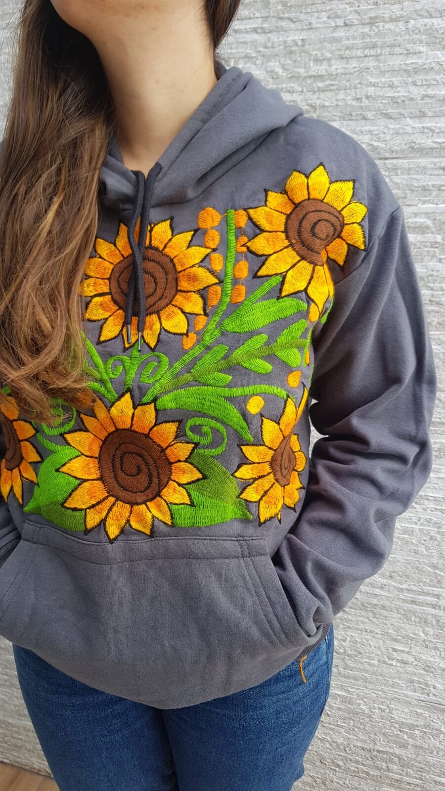 [GRAVER]★YELLOW ODD FLOWER EMBROIDERY HOODIE UNISEX]Yellow odd flower embroidery sweatshirt - GRAVER | 60