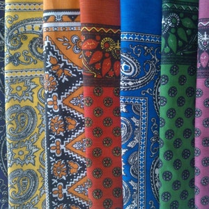 Lot of 3 paliacates, Select your favorite colors, Mexican paliacate Folk cotton Fabric, Mexican shawls, scarfs, Boho Aztec Bundle fabric