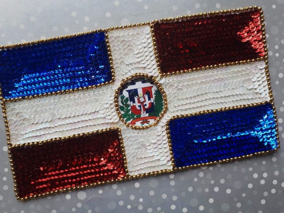 Moneda Navarra Parche Bordado Bandera República Dominicana - Para Planchar O Coser, Emblema Caribeño Parche Bordado Bandera Dominicana Planchar Coser