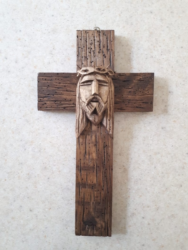 Mexican Wood Cross Jesus Christ Carving Cross Holycross Wall Etsy UK
