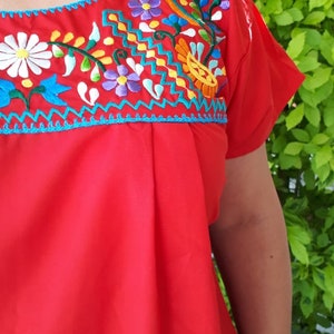 Mexican Red Blouse, All Sizes Mexican Shirt, Plus Size Mexican Red ...