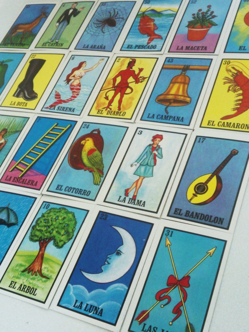 Mexican Loteria Memory Game Learn Spanish Words Birthday | Etsy