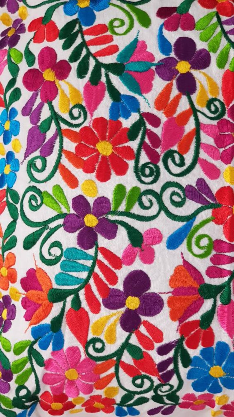 Mexico embroidery colorful pillow cover, Mexican red pompom tassel sofa cushion cover, Bed Throw Pillow, vintage flowers embroidered rainbow bild 2