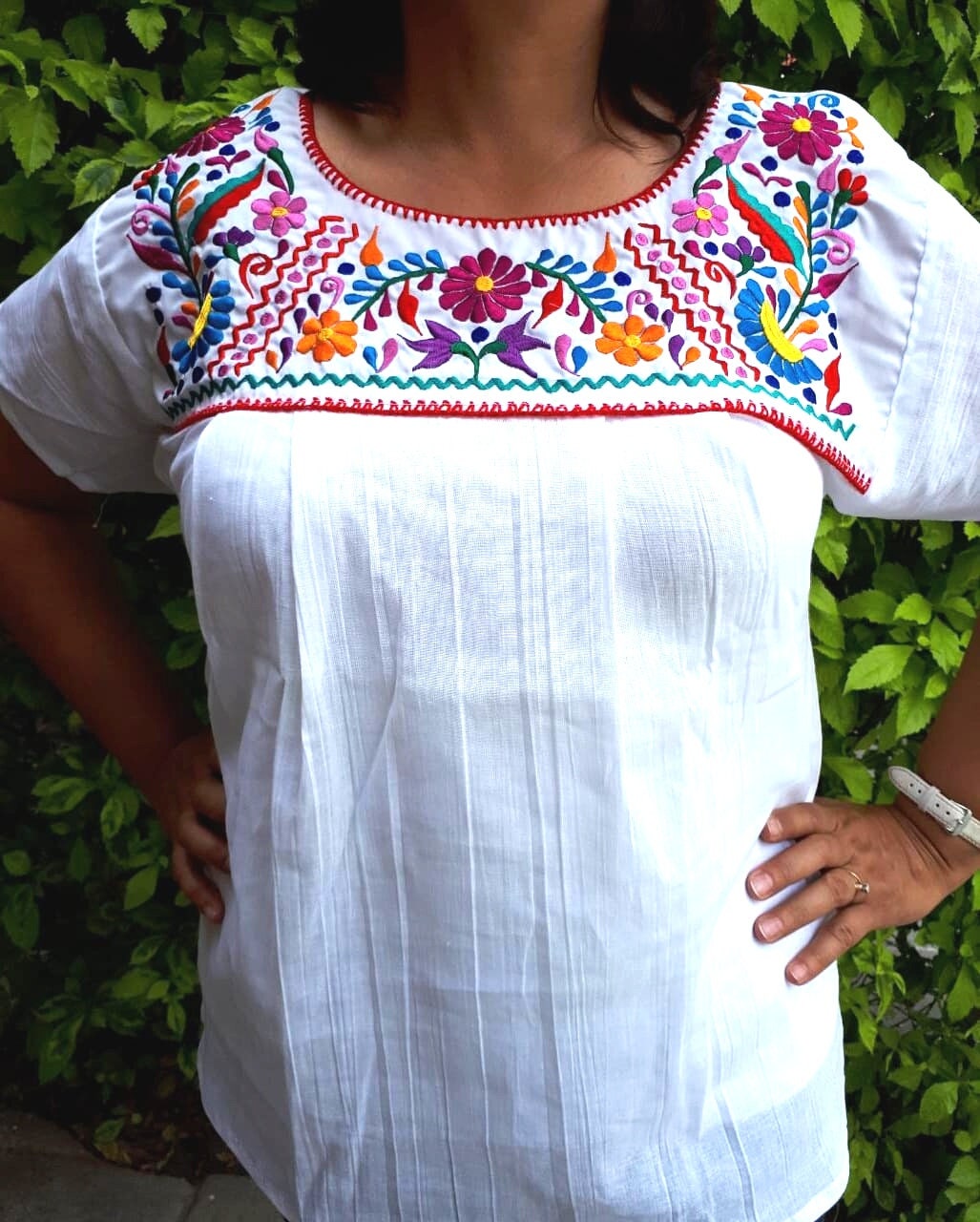 Embroidery mexican Blouse White mexican blouse mexican | Etsy