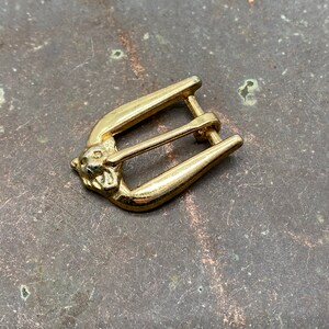 Vintage Polished Brass Lion Tiger Belt Buckle - 1.25 in.