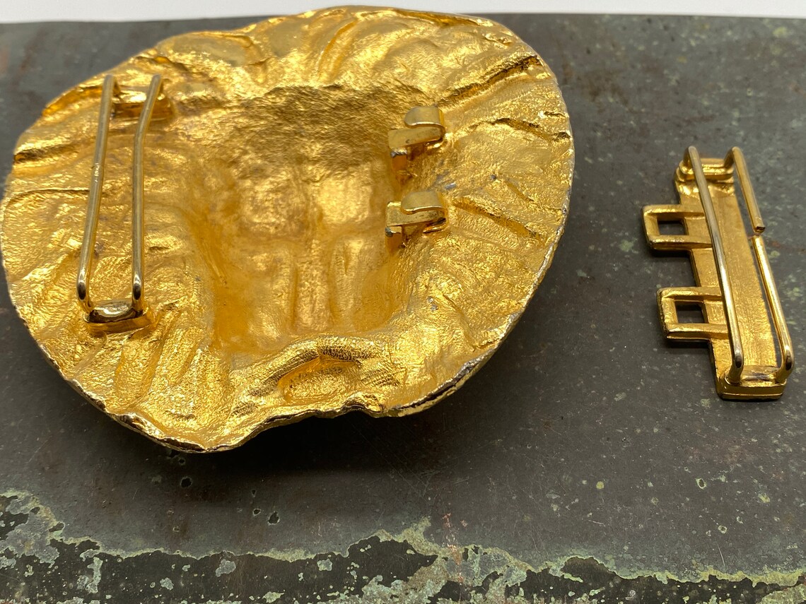 Vintage Solid Brass Lion Head Belt Buckles 4 In. Etsy Canada