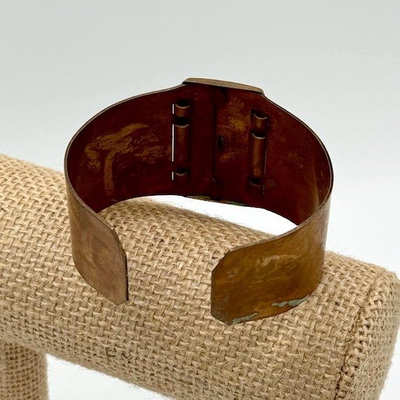 Vintage Brass Solid Snap Cuff Bracelet – Original… - image 5