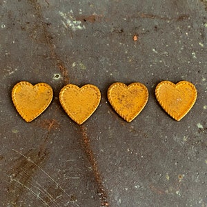 Vintage Brass Braided Trim Heart 16 mm Stampings - Set of 4
