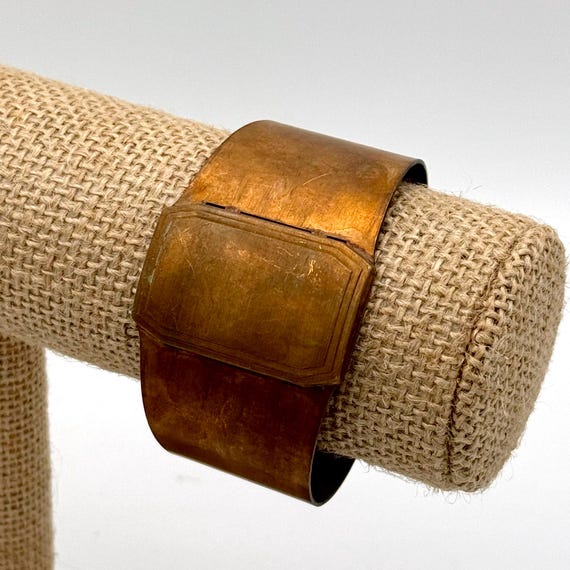 Vintage Brass Solid Snap Cuff Bracelet – Original… - image 2