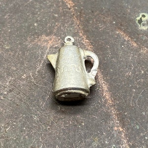 Vintage Nickel Over Brass Teapot Charm