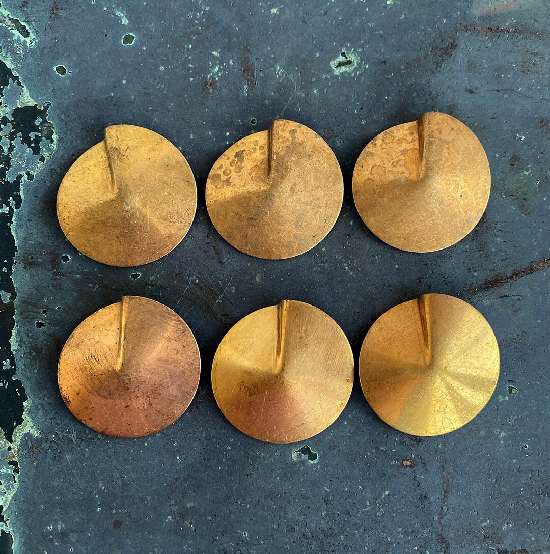 Vintage Brass Indented Circular 32 Mm Stampings - Set of 6 - Etsy