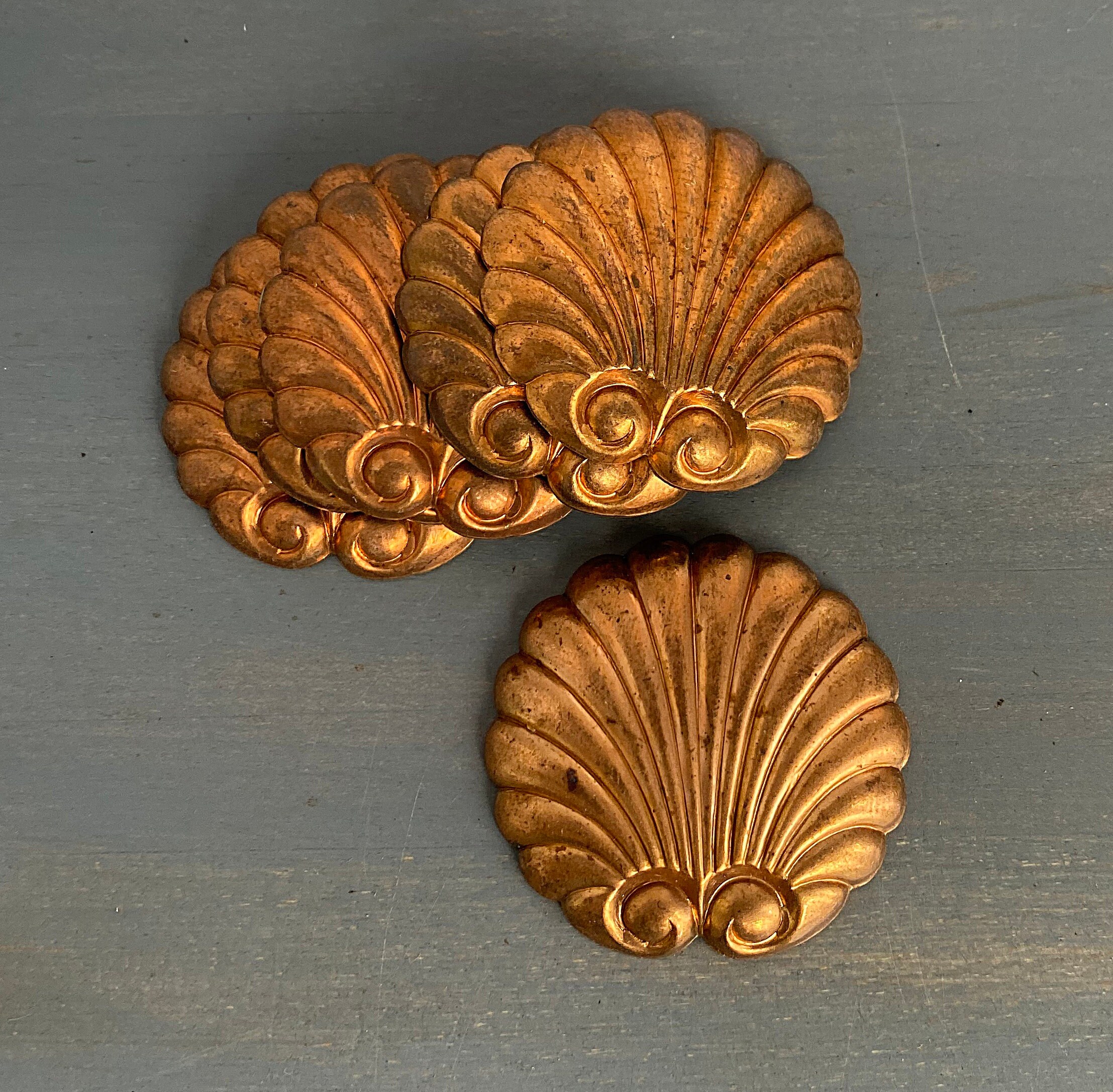 Shell Stamping Vintage Copper Finished Brass Shell 38 Mm Stampings Beach Nautical ...