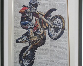 Dirtbike Gift Racing Poster On the Pipe Definition Motor Racing Motocross gift Motorcycle Gifts for Men Motocross Dirt Bike Decor