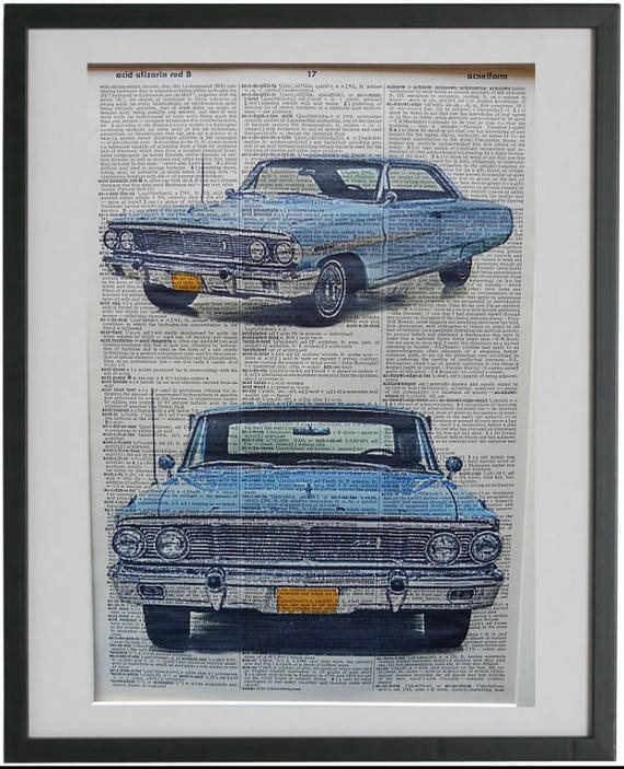 vintage cars ford galaxie posters Ford Galaxie Hardtop Car Print No.512