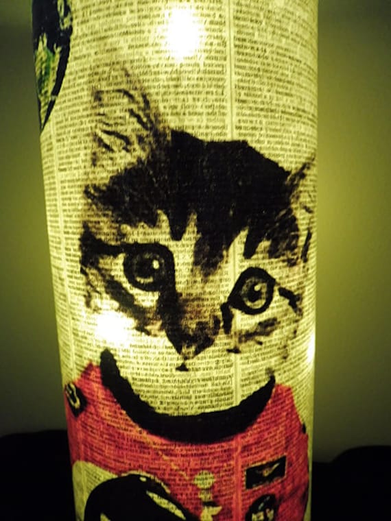 Space Cat Paper Lantern No.54 mood lighting funny cat print astronaut gifts