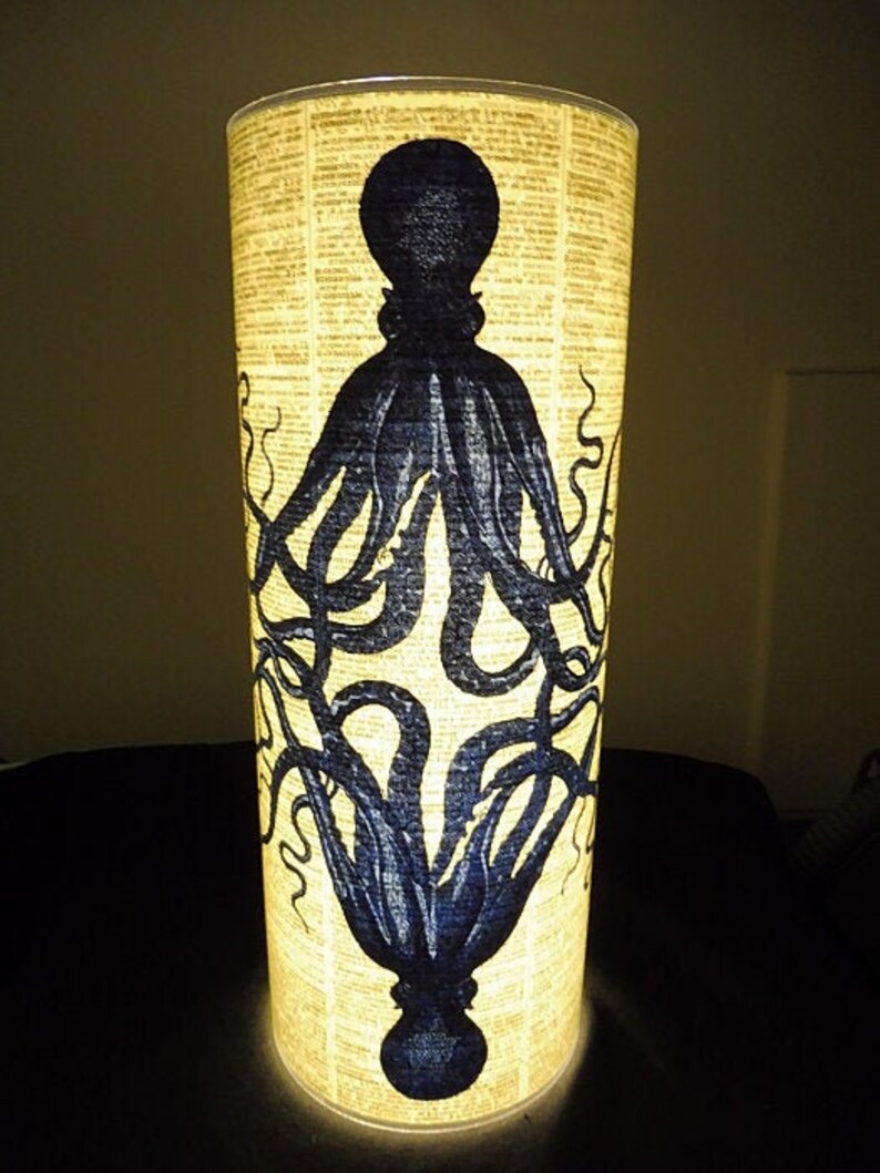 Blue Octopus Paper Lantern No.224 1st anniversary gifts Etsy