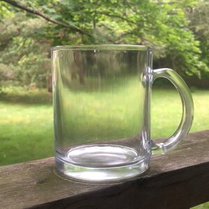 Blank Mug, Custom available, Glass Etching image 1