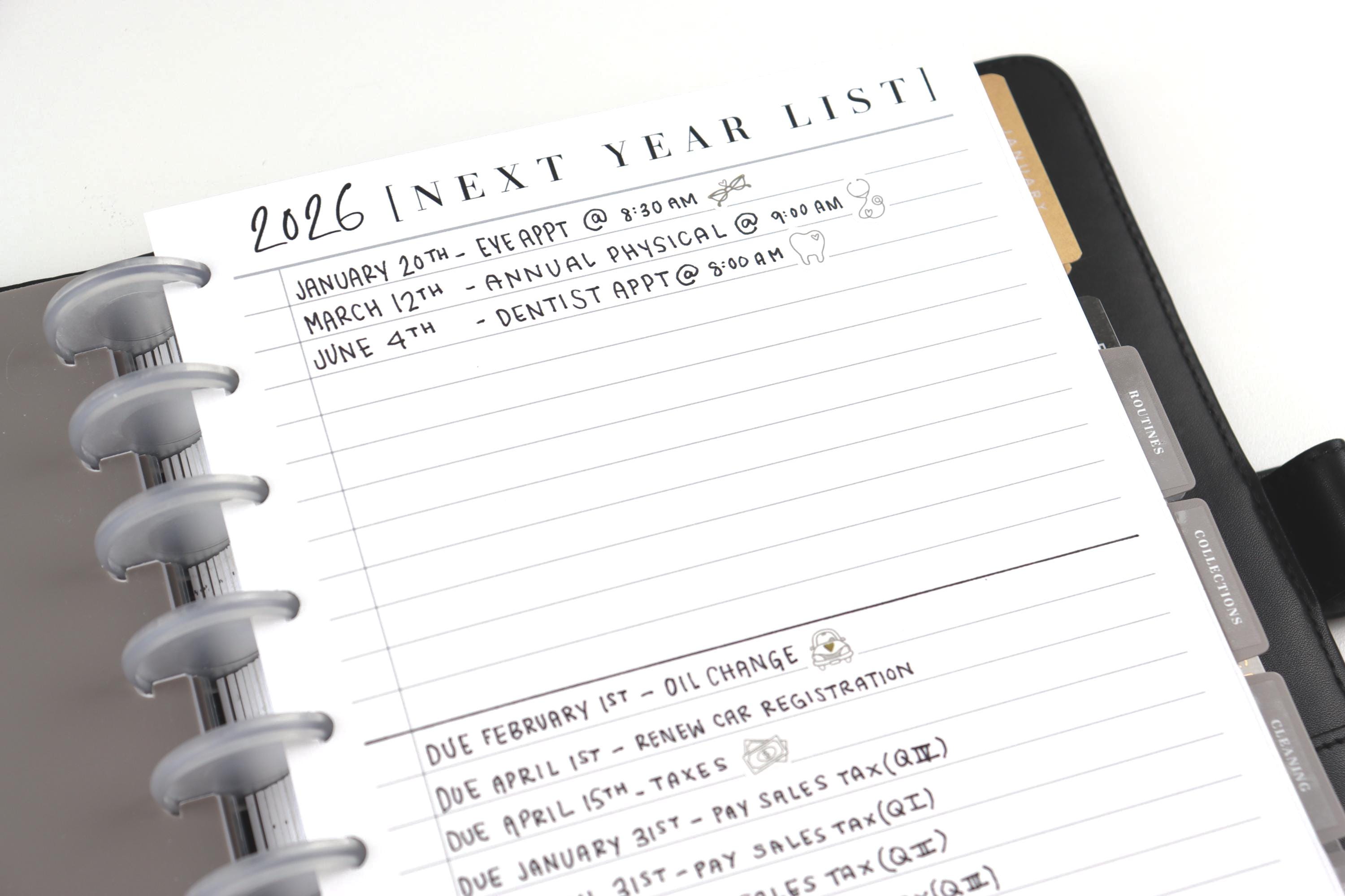 Planner Essentials Extension Pack, 22 Printed Pages, Classic Happy ...
