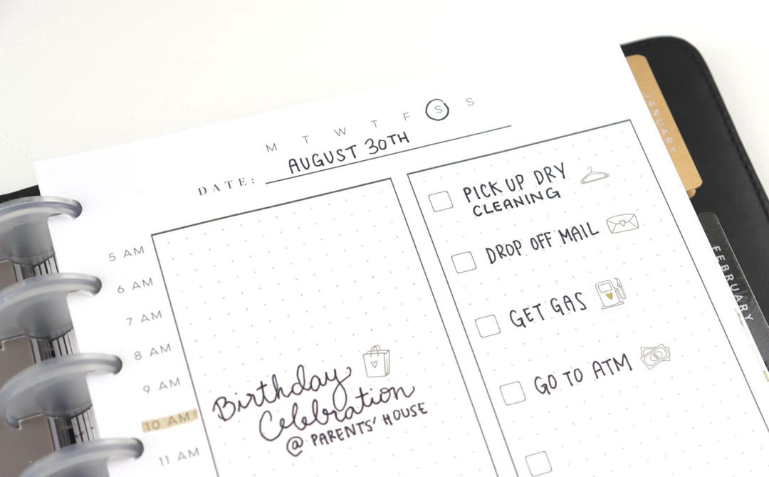 Printed Daily Happy Planner Pages, 40 Double-sided Pages, Daily Sheets