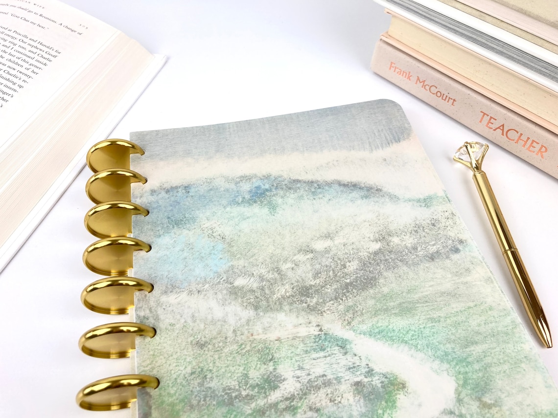 Deluxe Notebook, Gold Discs, Printed Lined, Notes Pages, Metal Discs ...