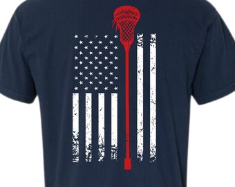 Patriotic LAX Flag Shirt - Comfort Colors