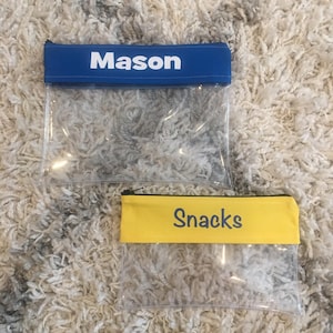 Personalized Clear Snack Pouch: Customizable Kids Pouch