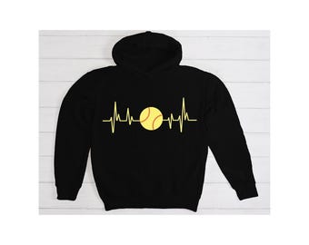 Custom Sports Heartbeat Hoodie w/ Name Included on Back!