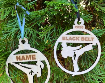 Personalized Wooden Martial Arts Ornaments - Custom Laser Engraved