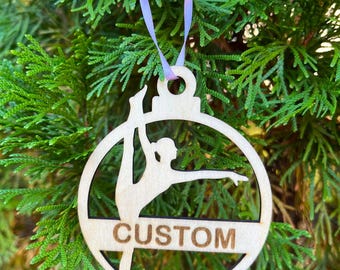 Personalized Wooden Dance Ornament - Custom Laser Engraved