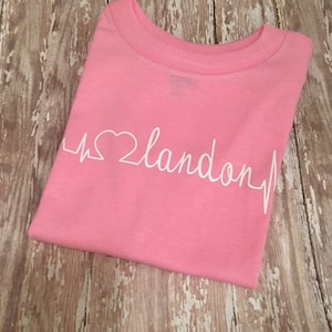 CHD ~ Toddler/Youth Personalized Heartbeat Name Unisex T-Shirt