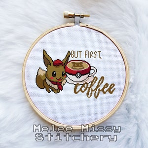PATTERN: Cafe Mix eevee cross stitch