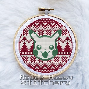 PATTERN: Fair Isle Pikachu cross stitch
