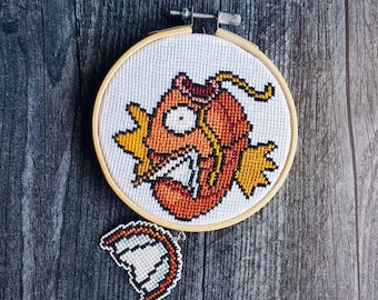 PATTERN: Hanging tail magikarp cross stitch