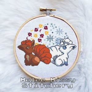 PATTERN: Vulpix seasons cross stitch pattern