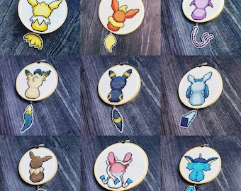 PATTERN: Hanging tail eeveelutions cross stitch bundle