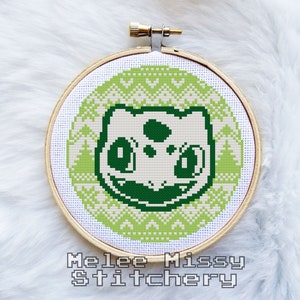 PATTERN: Fair Isle Bulbasaur cross stitch