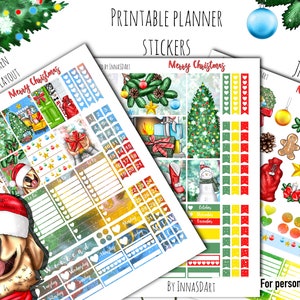 Christmas printable planner stickers, Winter planner stickers, Christmas planner,  Christmas  stickers, Christmas fashion stickers
