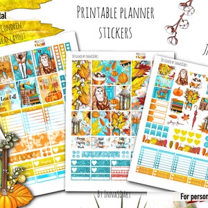 Fall Planner Stickers: Autumn Leaves, Fashion Theme (Printable PDF)