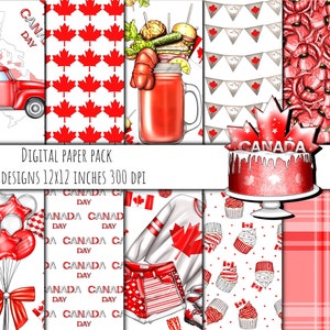 O Canada! Vier het met digitale documenten, achtergronden, illustraties voor uw Canada Day Digital Planner en creatieve projecten