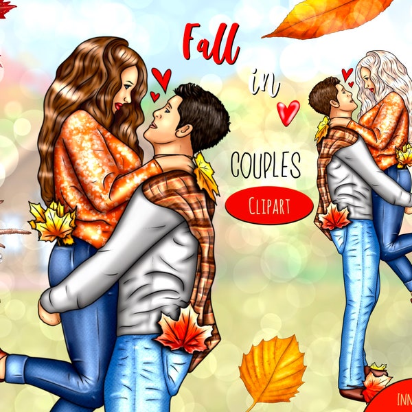 Fall in Love: Cozy Couple Fashion Clip Art and Stickers Set with Autumn and Fall Themes for Your Cozy Fall Planner and Creative Projects