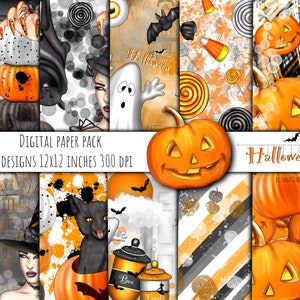 Halloween Digital Papers, Fall papers, Halloween Digital Backgrounds, Halloween Clip Art, Spooky Clip Art, Halloween planner, Autumn planner